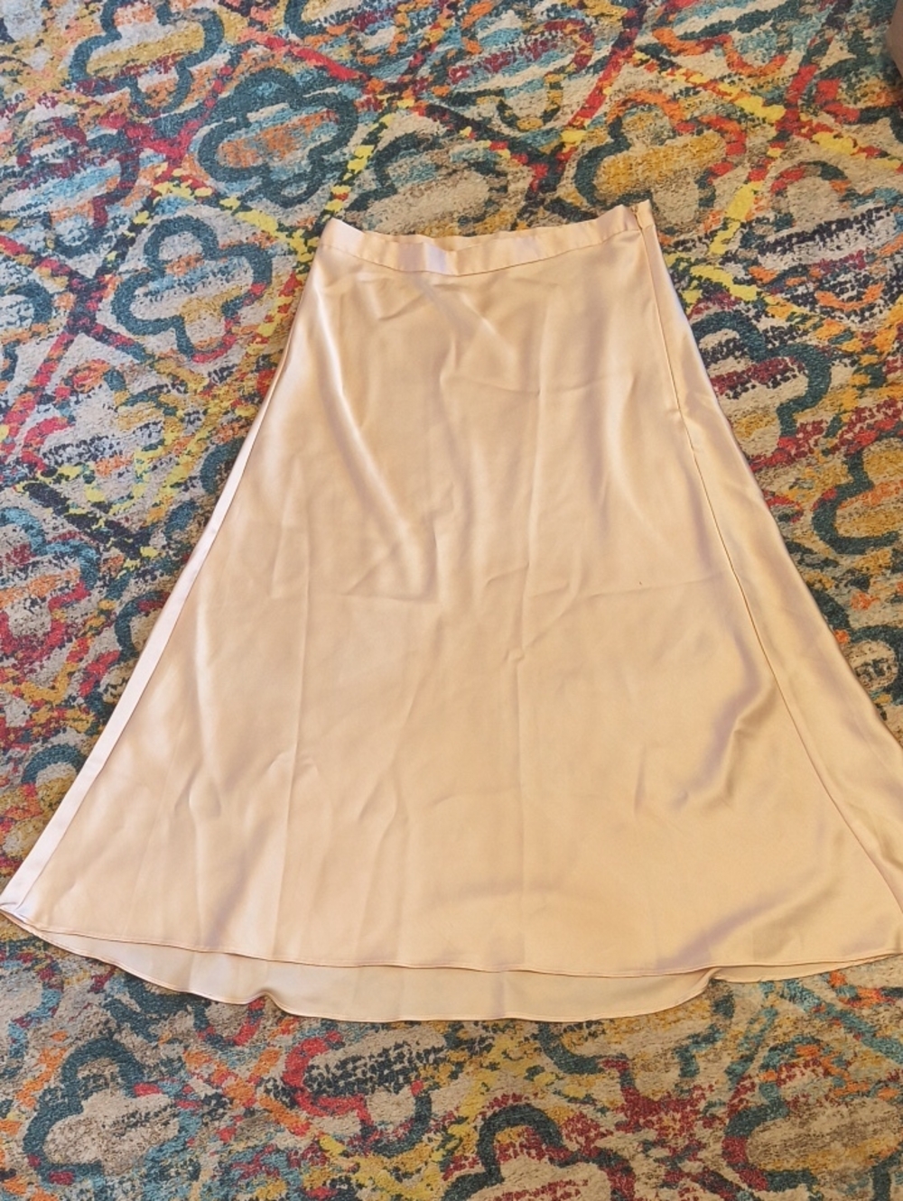 Ivivi Soft Blush A-Line Satin Skirt Medium